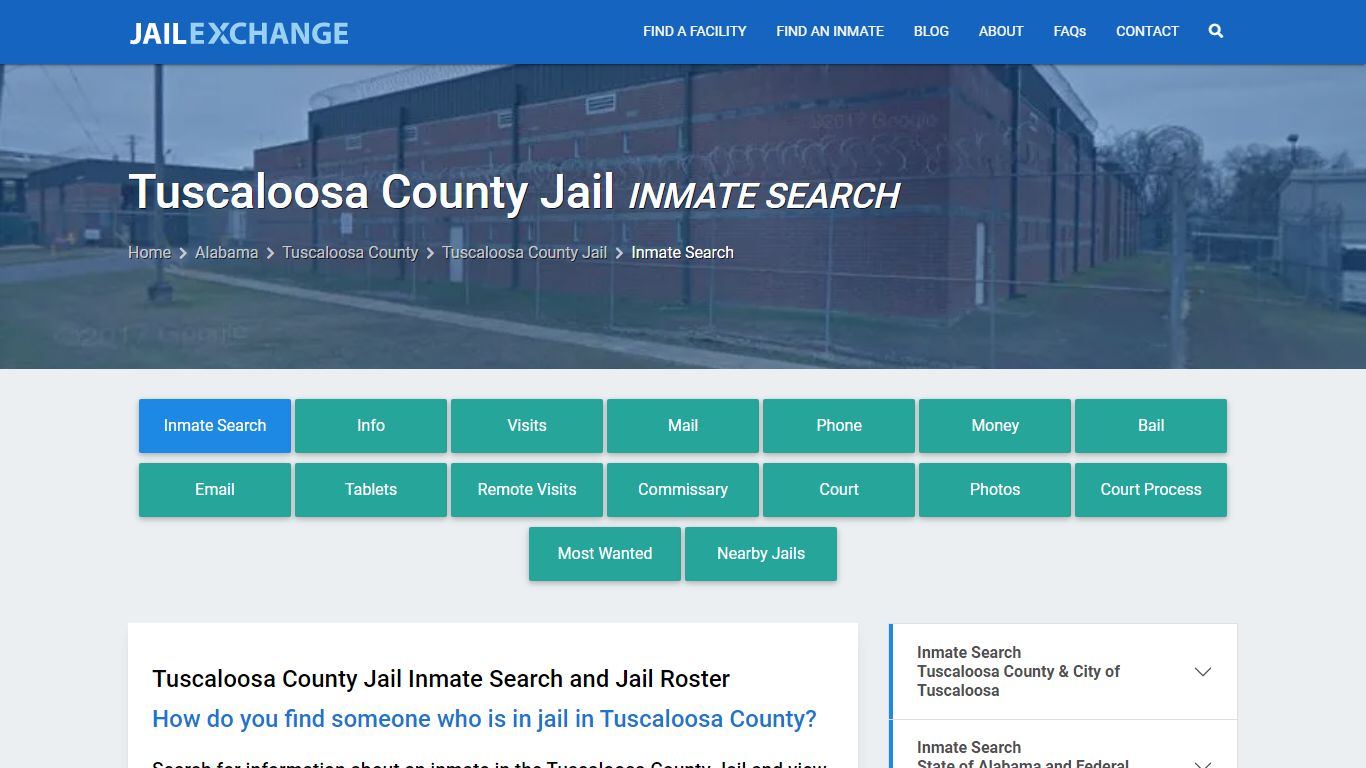Inmate Search: Roster & Mugshots - Tuscaloosa County Jail, AL