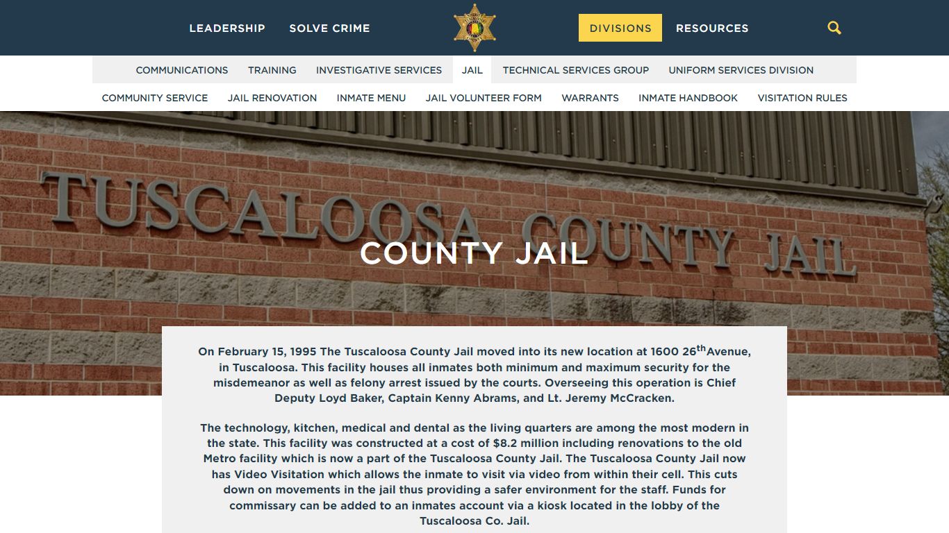Jail | Tuscaloosa County Sheriff's Office